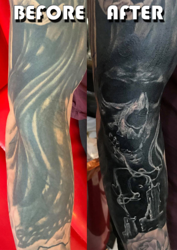 Skull Tattoo Cover up London Blue Lady Tattoo