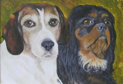 My own dogs in acrylics