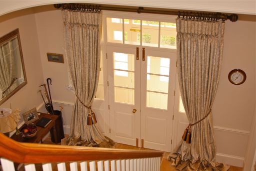 Over long Curtains with Goblet Heading: Fabric by Harlequin