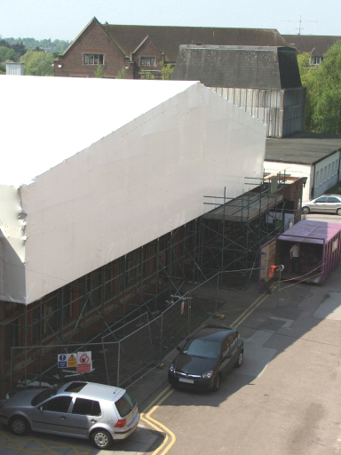 Weatherproofed scaffolding structure