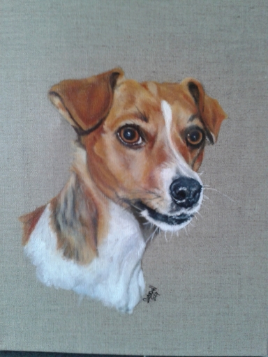 Jack Russell commission in acrylics