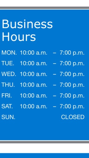 Opening hours please phone prior