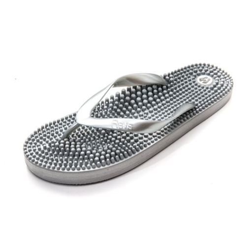 silver massage flip flops