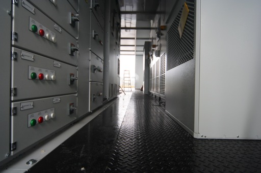 switch room from converted shipping container