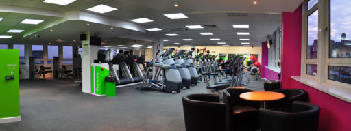 The first floor in our gym with seating and entrance area