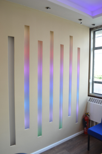 Our LED Strip Light wall at Wholesale HQ in Leicester, UK.