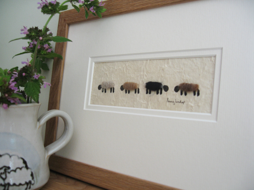 Handmade Picture of 4 Woolly Sheep