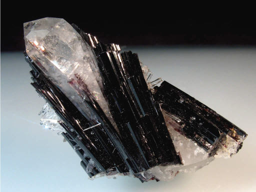Hubnerite on Quartz from Peru