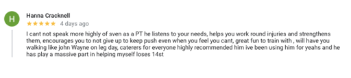Hanna Cracknell - Google Review