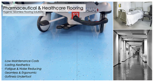 Healthcare hygenic flooring systems