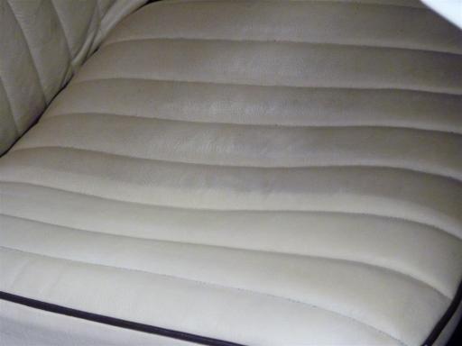 50/50 shot of leather clean and protect