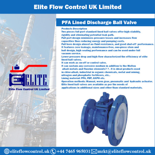 PFA Lined Discharge Ball Valve