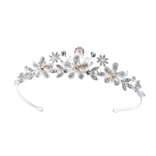 The pretty Bouquet Tiara is abundant with subtle sparkle and feminine style