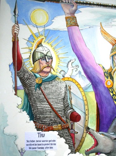 Tiw.Detail from Old English Heathen Gods poster