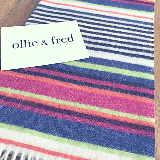 multi-coloured striped lambswool scarf