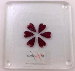 Fused Glass Heart Coaster