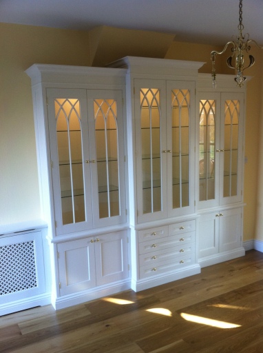 hand made glass bookcases