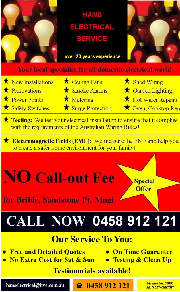 Hans Electrical Service Bribie Island, 4507