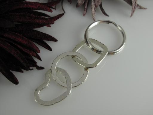 Fine Silver Heart Key Ring