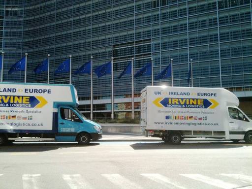 Irvine Moving Solutions at the Parliament buildings in Brussels, one of our many European trips