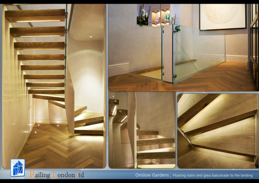 Floating stairs and led lights