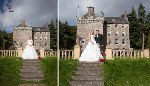 Bride and groom wedding images from the Culcreuch Castle, Fintry