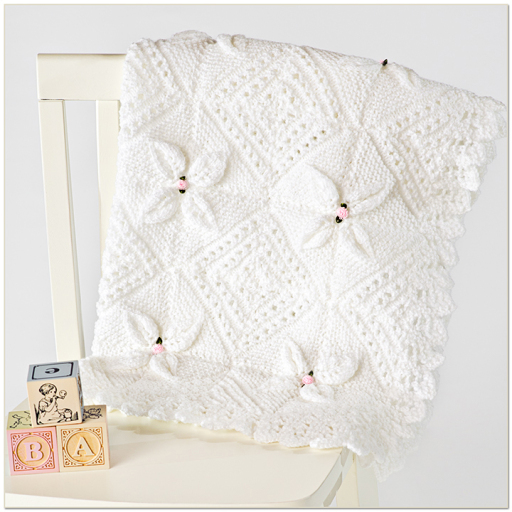 Hand knitted baby blanket