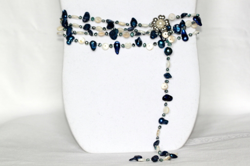 4 in 1 Shell and Freshwater Pearl Necklace/Choker/Belt/Bracelet