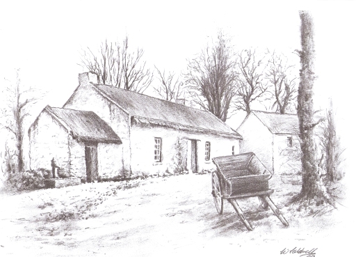 Pencil Drawing of Cottage