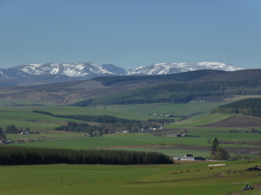 Ben Avon and Cairngorm mountains from Bluefolds cottages