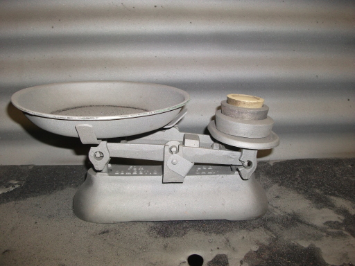 vintage scales sandblasted by zanblast, ready for powder coating