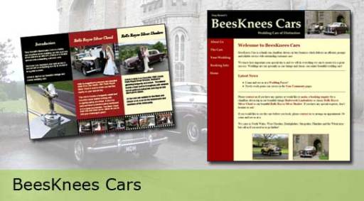 BeesKnees Cars - web design and graphic design by Wynne Media