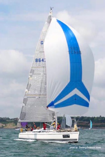 sailing under spinaker in Round the Island Race