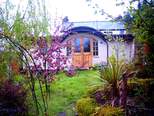 Eco-friendly house extension built of clay/straw, Forest of Dean, Gloucestershire