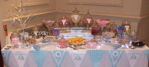 Christening party sweets table candy cart Derby