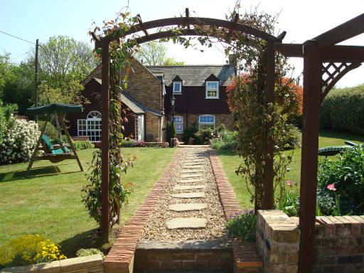 View of The Old Forge Streatley Luton from bottom of garden