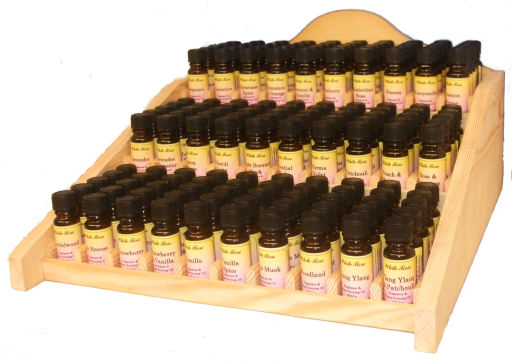 Wooden fragrance oil rack