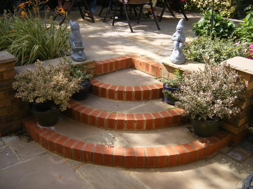 Lovely steps onto patio area by A.Williams Landscaping Services.