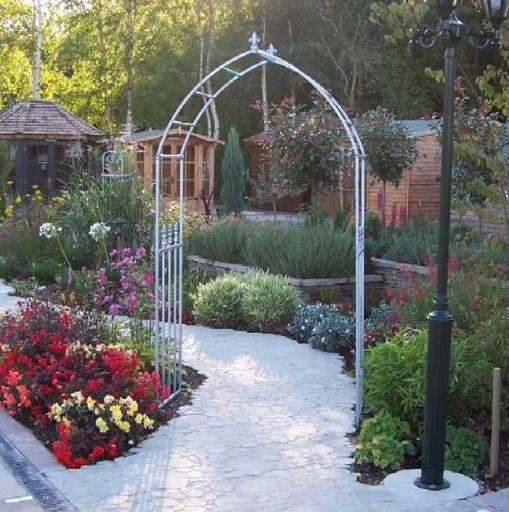 Galvanised Gothic garden arch