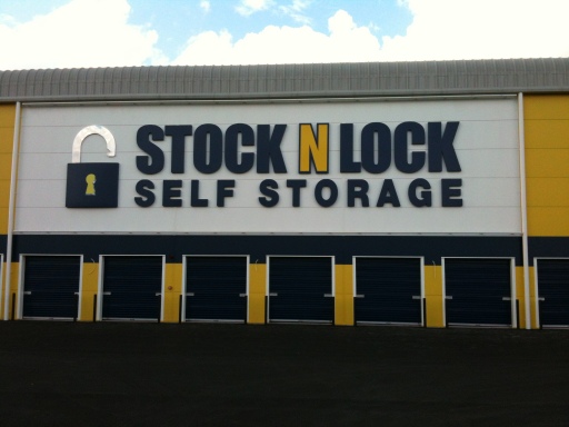 Large built up lettering and padlock