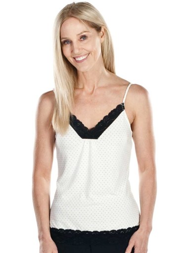 Coolsleepwear stylish cami top for coping with the menopause.