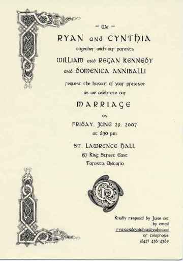 Celtic invitation - ERIN design