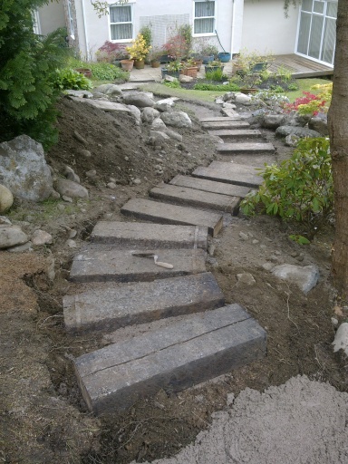 Steps built in sleepers for a loyal client of ten years in Rowen.
