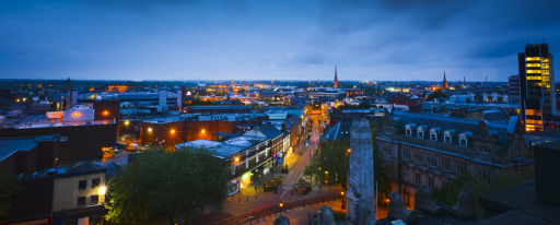 Preston commercial photographer, Luke Richards, Preston cityscape at night