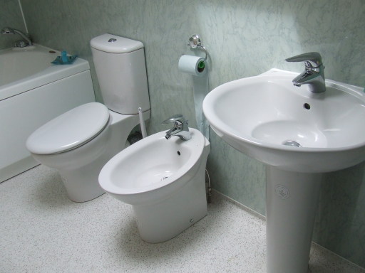 Instalation of high spec bathroom suite installed in a full wet room