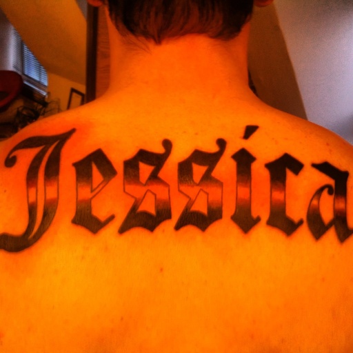 Script across back