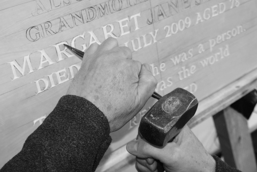 Traditional Hand Carved Lettering