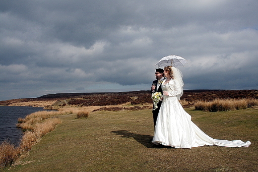 Romantic moments after the wedding