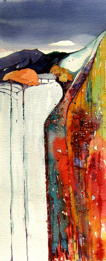 Farm Road. Watercolour