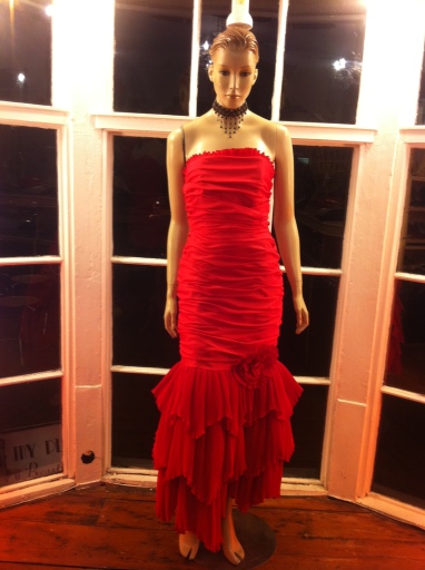 Vintage red evening dress